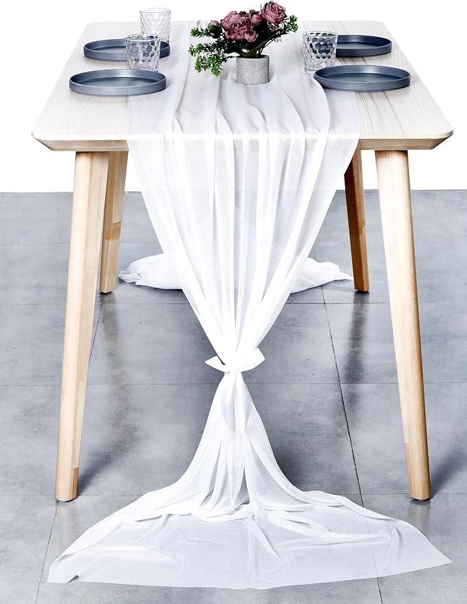 MDS Halloween Chiffon Table Runner - 5 Pack, 29 x 120 Inches, 10ft Each - She...