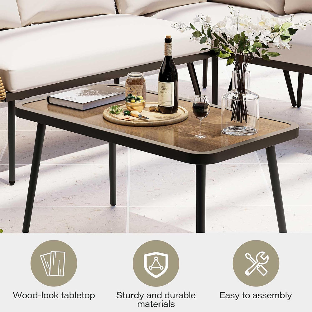 LAUSAINT HOME 4 Pieces Outdoor Patio Furniture Set, Rattan Balcony Furniture ...