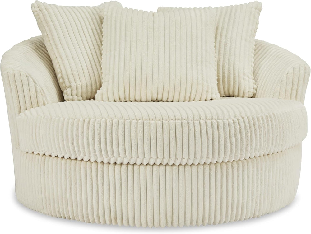 Signature Design by Ashley Lindyn White Oversized Swivel Accent Chair