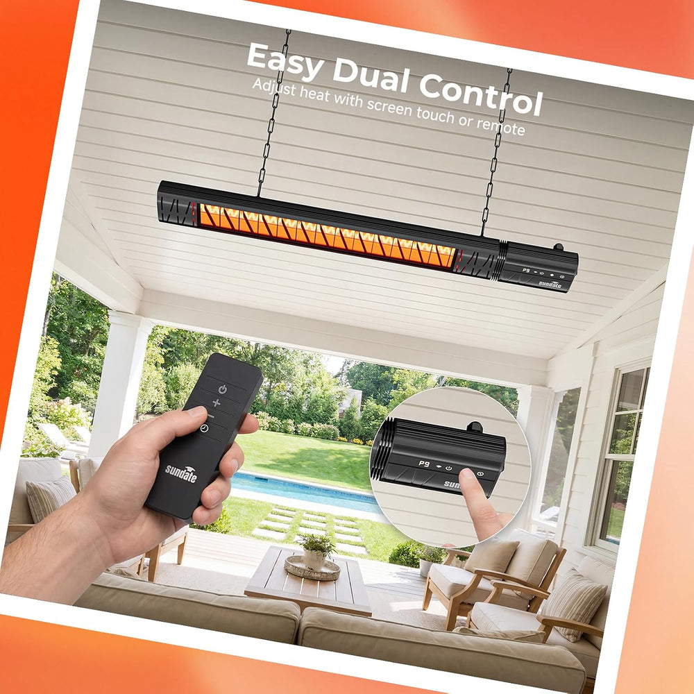 Sundate Ceiling Electric Outdoor Heater Wifi Control Wall-Mounted Hanging Pat...