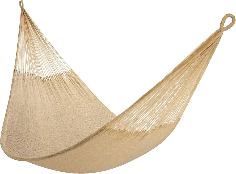 Yellow Leaf Handwoven Hammock - Double 400 lb - Natural Khaki