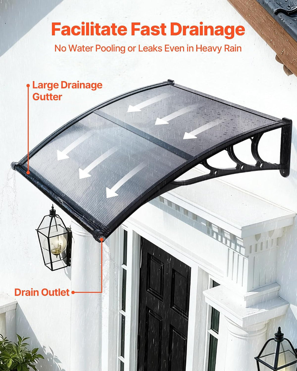VEVOR Awnings for Door Entrance, 38" x 40" Window Door Awning Canop...