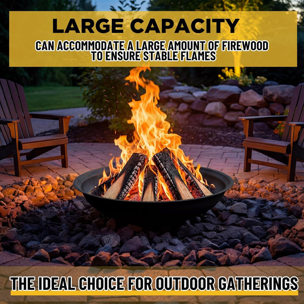 Maxdot 2 Pcs 23Inch Outdoor Fire Pit Bowl Replacement Insert, Carbon Steel