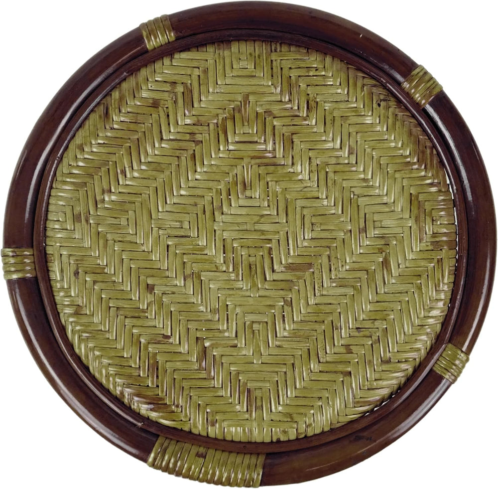 Breeze Handmade Rattan Wicker Stool Fully Assembled Dark Brown Color