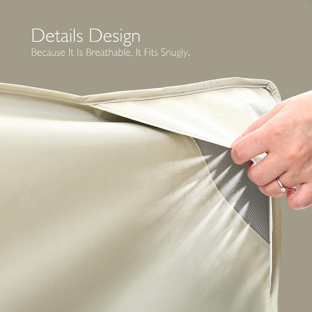 Waterproof Patio Table Cover for 6-Seat Dining Set with Bag Beige