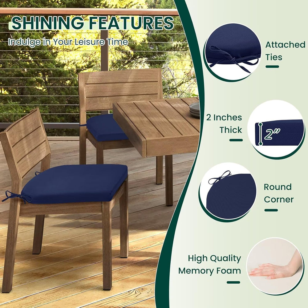 HARBOREST Outdoor Chair Cushions Set of 4, Water Resistant Patio Chair Cushio...
