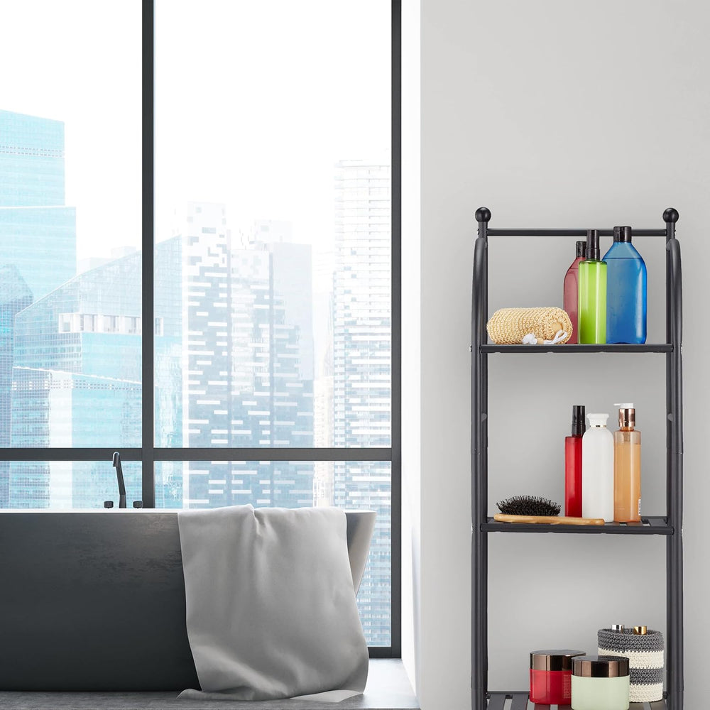 Relaxdays Standing Shelf, Steel, H x W x D: 115 x 33 x 28 cm, Kitchen & B...