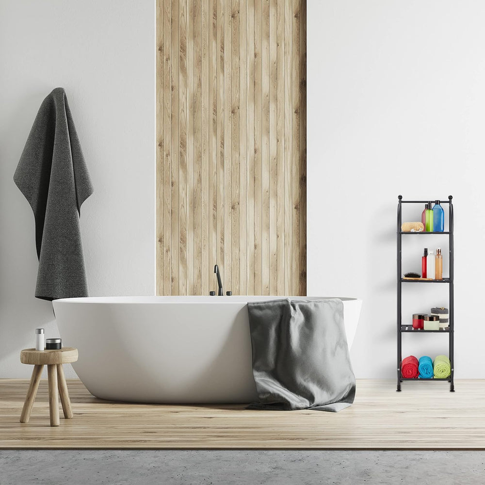 Relaxdays Standing Shelf, Steel, H x W x D: 115 x 33 x 28 cm, Kitchen & B...