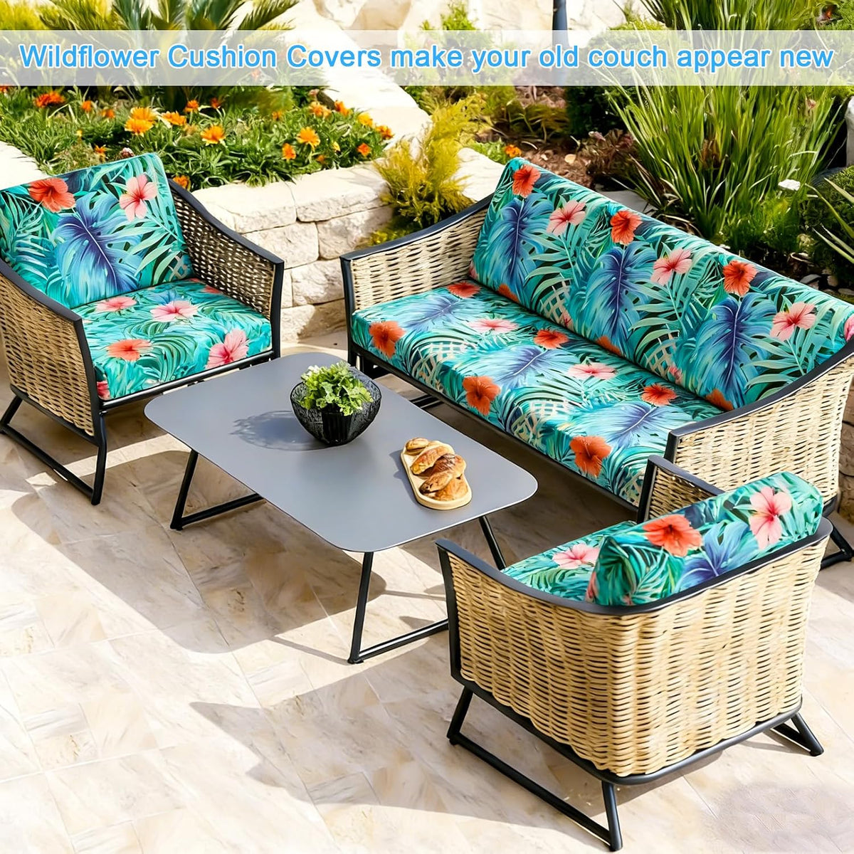 summer tropical leaves patio cushion covers palm leaves, package contents