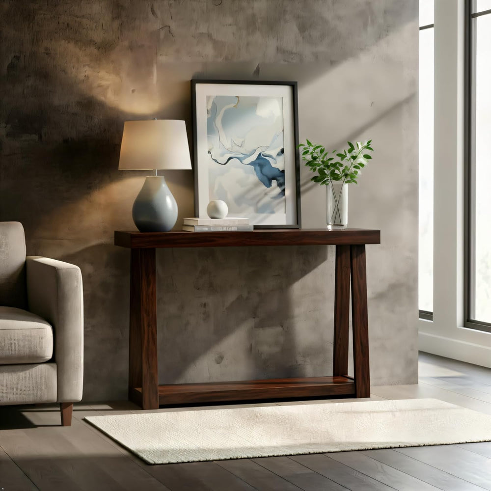 Plank+Beam Classic Console Table, with Shelf, 36 Inch, Walnut