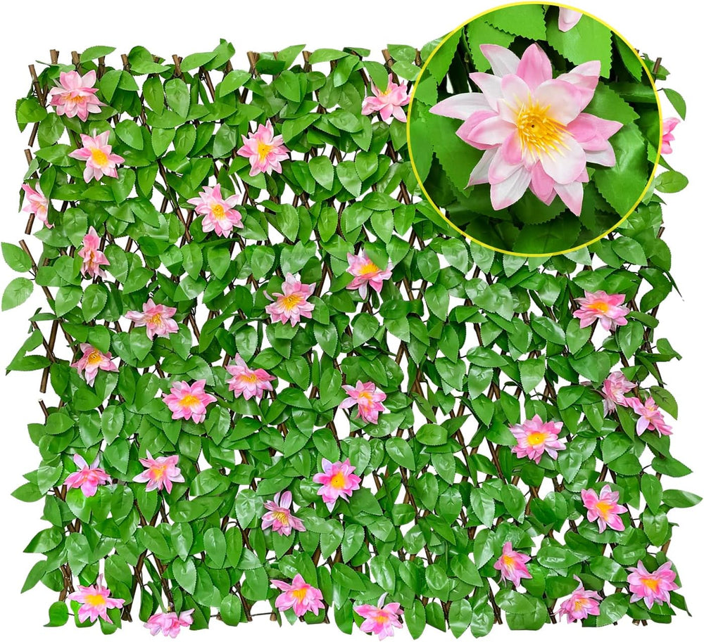 Expandable Faux Ivy Fence Privacy Screen for Patio Outdoor Balcony Bedroom De...