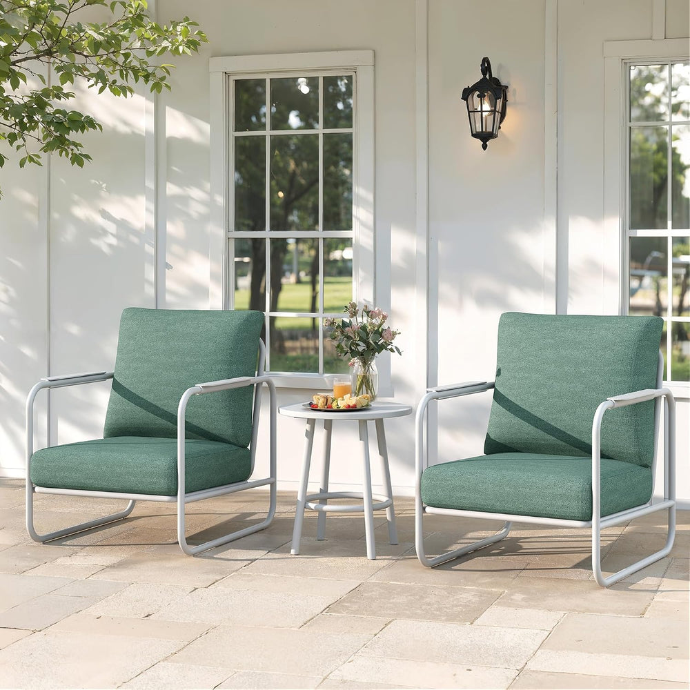 3 Pieces Aluminum Outdoor Patio Conversation Set with Coffee Table