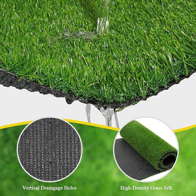 Bsmathom Artificial Grass Rug Indoor Outdoor Rug, 4x6Ft Artificial Grass Area...