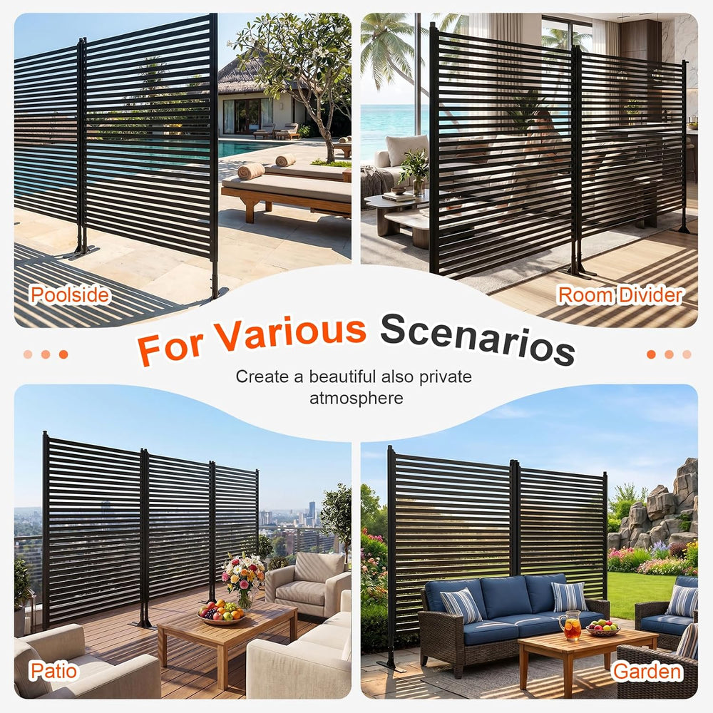 70.87" H x 47.24" W Outdoor Privacy Screens, Metal Fence Privacy Sc...