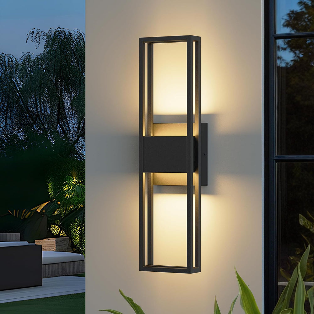 LamQee 20 Inch Modern Outdoor Wall Light 3000K 800LM 16W Integrated LED, IP65...