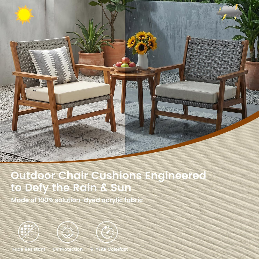 Favoyard Patio Chair Square Cushions Set of 2, Beige, 19 x 19 x 3 inches