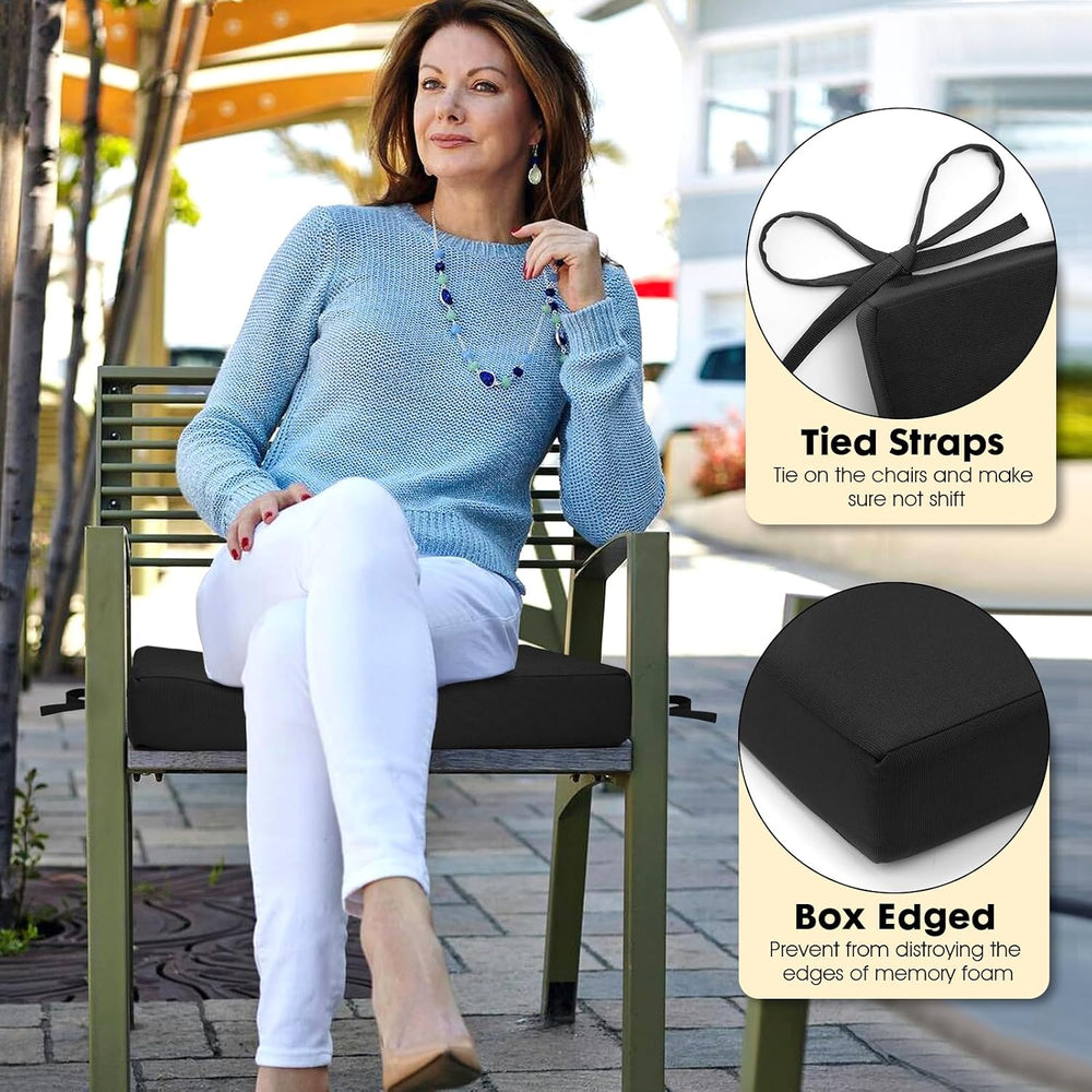 Outdoor Chair Cushions Set of 4 Fade Water Resistant, Patio Furniture Cushion...