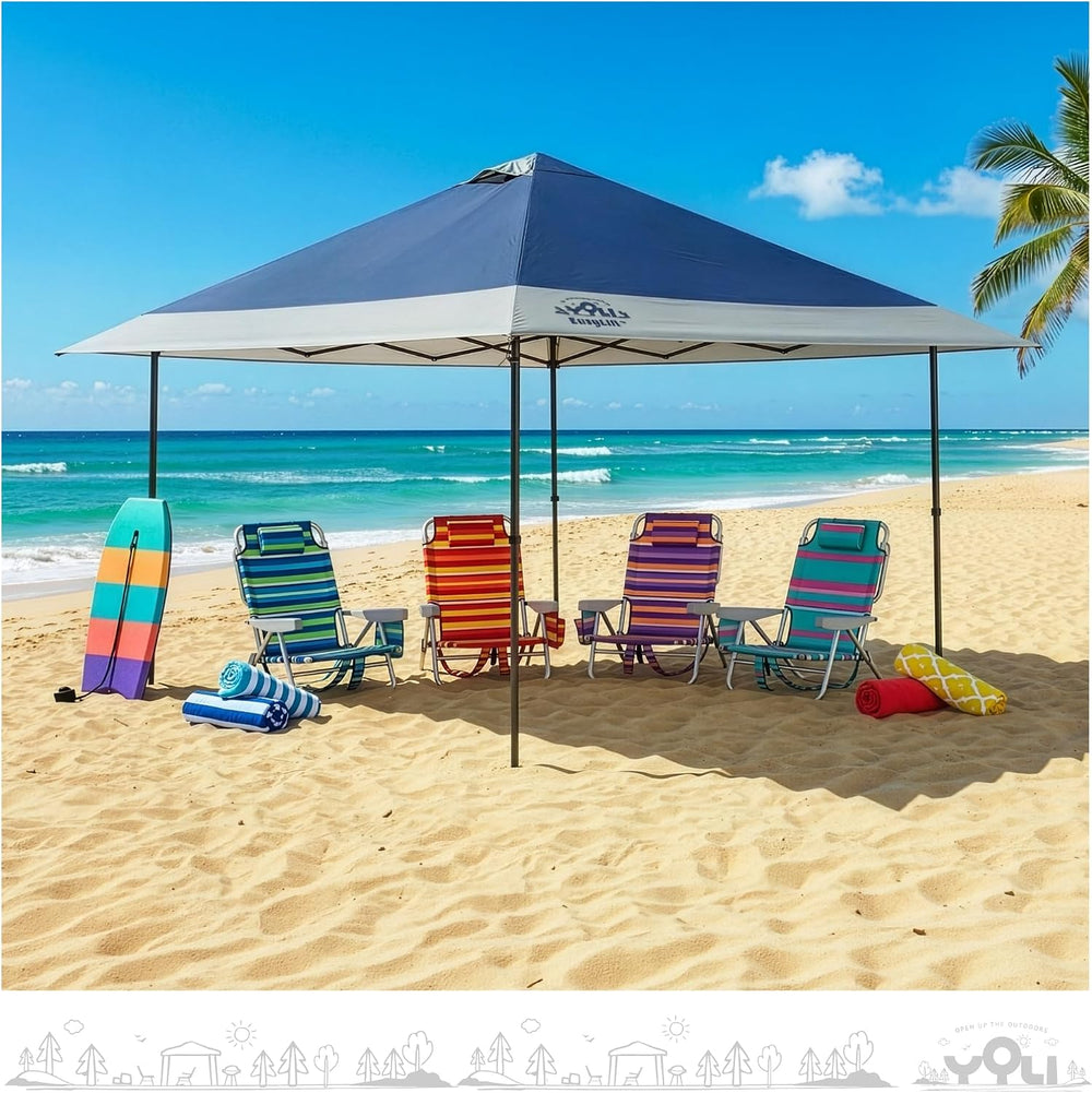 YOLI Forum EasyLift 169 Instant Pop Up Canopy, 13x13 Top on 10x10 Base, Alumi...