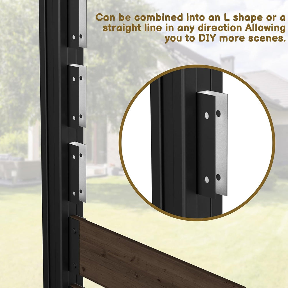 MUPATER 5FT× 6.5FT No-Dig Wood Privacy Screen, Outdoor Screen Panel for Hard ...