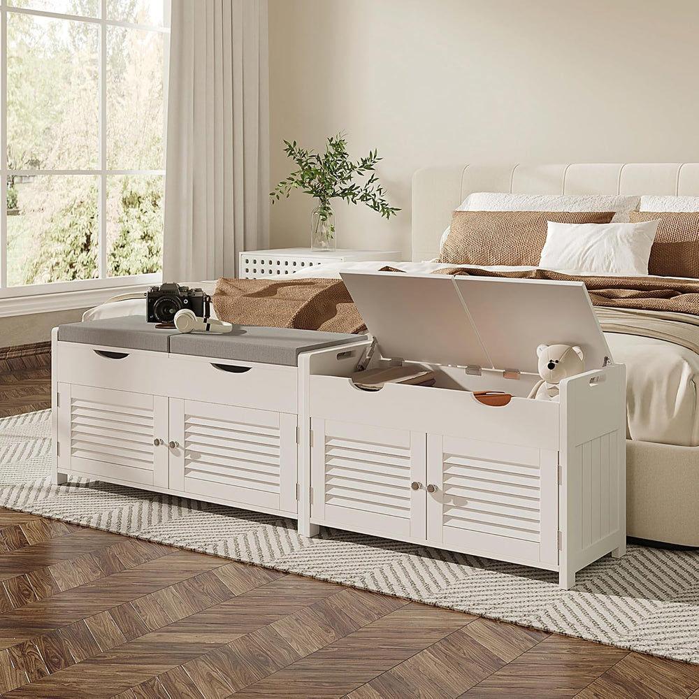 ChooChoo Shoe Storage Bench with Lift Top Storage & Cushioned Seats