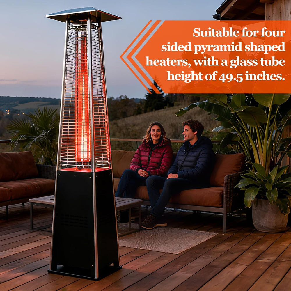 Patio Heater Glass Tube Replacement, 49.5" Tall 4" Diameter Quartz ...