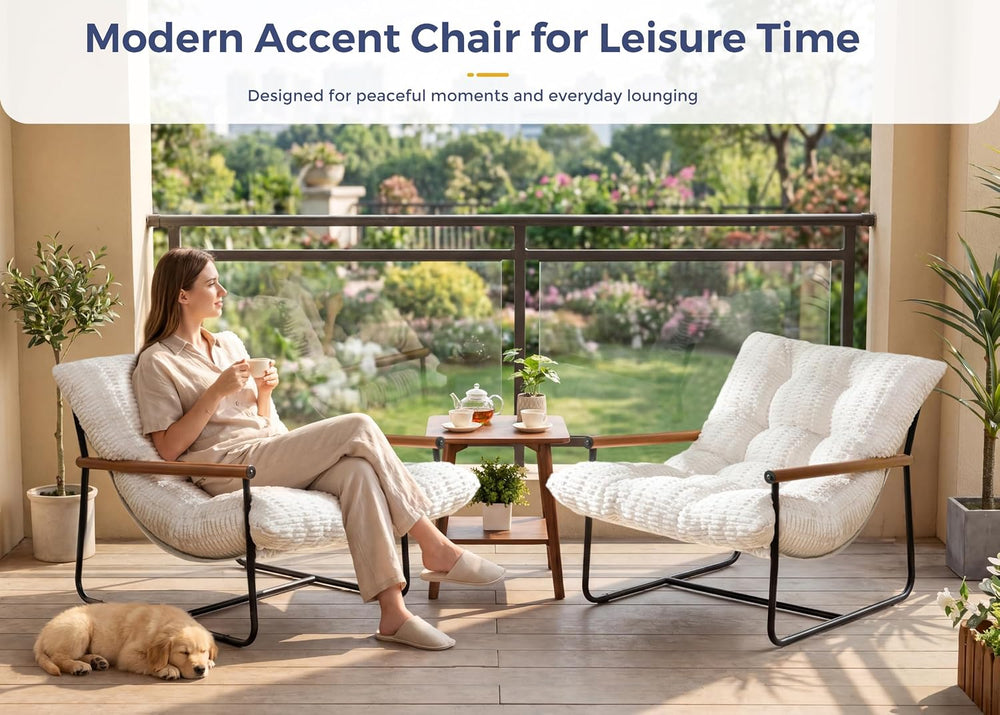 MAXYOYO Modern Accent Chair, Tufted Living Room Chair with Metal Frame