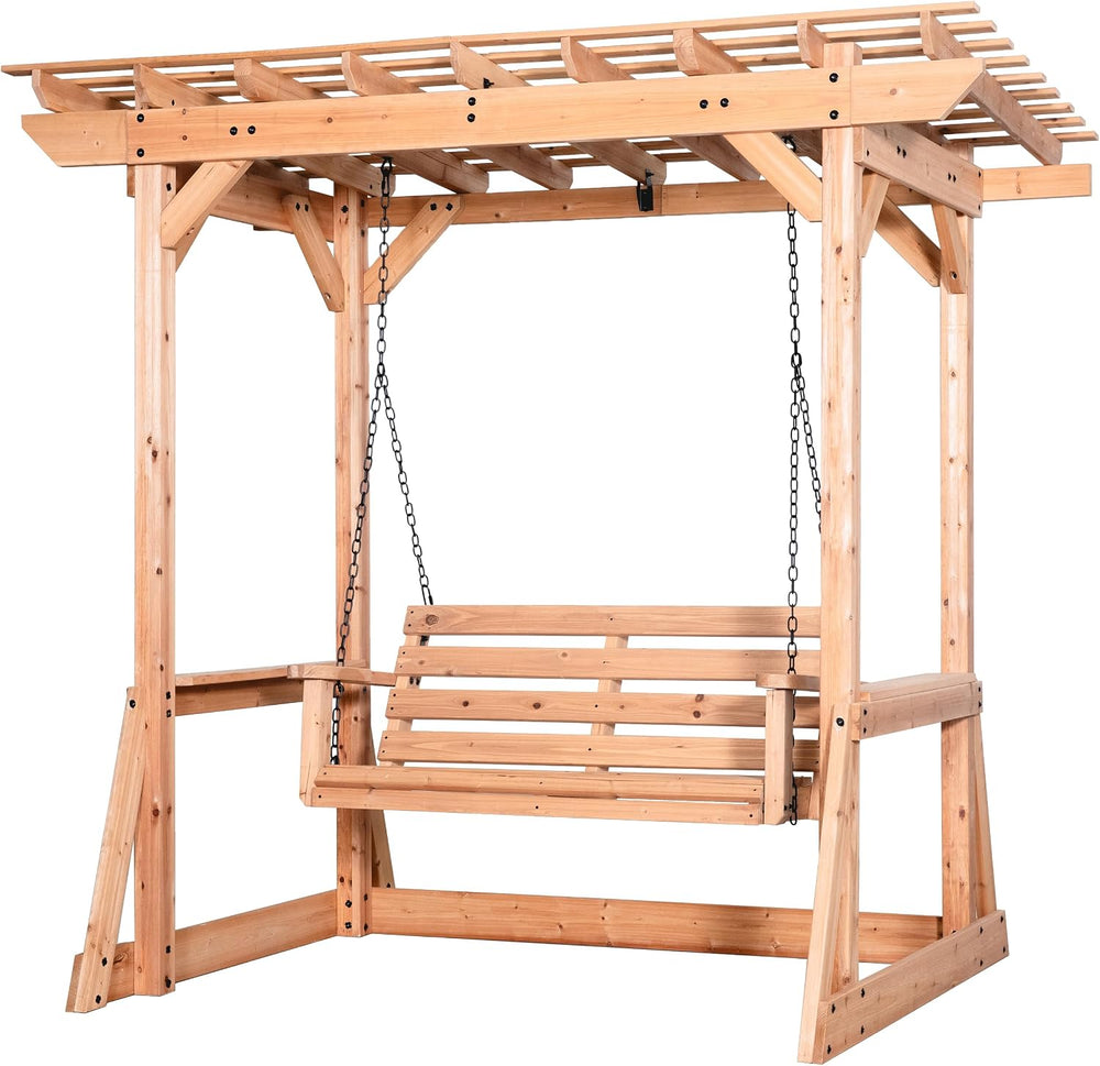 Backyard Discovery Callahan 8' x 5' Cedar Wood Outdoor Patio Pergola ...