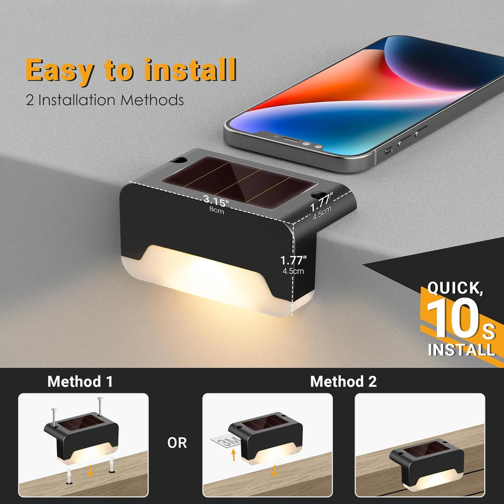 SOLPEX Solar Deck Lights, Solar Step Lights for Outside Waterproof Led Stair ...