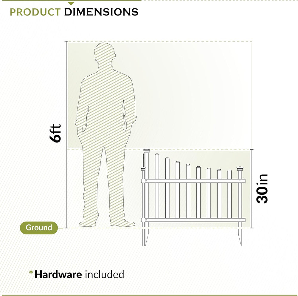 Zippity Ashley Corner Picket Fence, White Vinyl DIY No Dig Kit