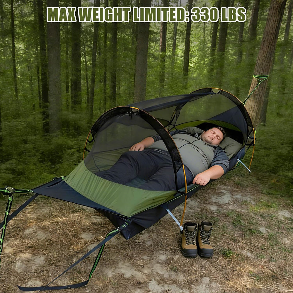 Night Cat Flat Lay Hammock: Non-Rolling Hammock Tent for Adults 1 Person 330LBS