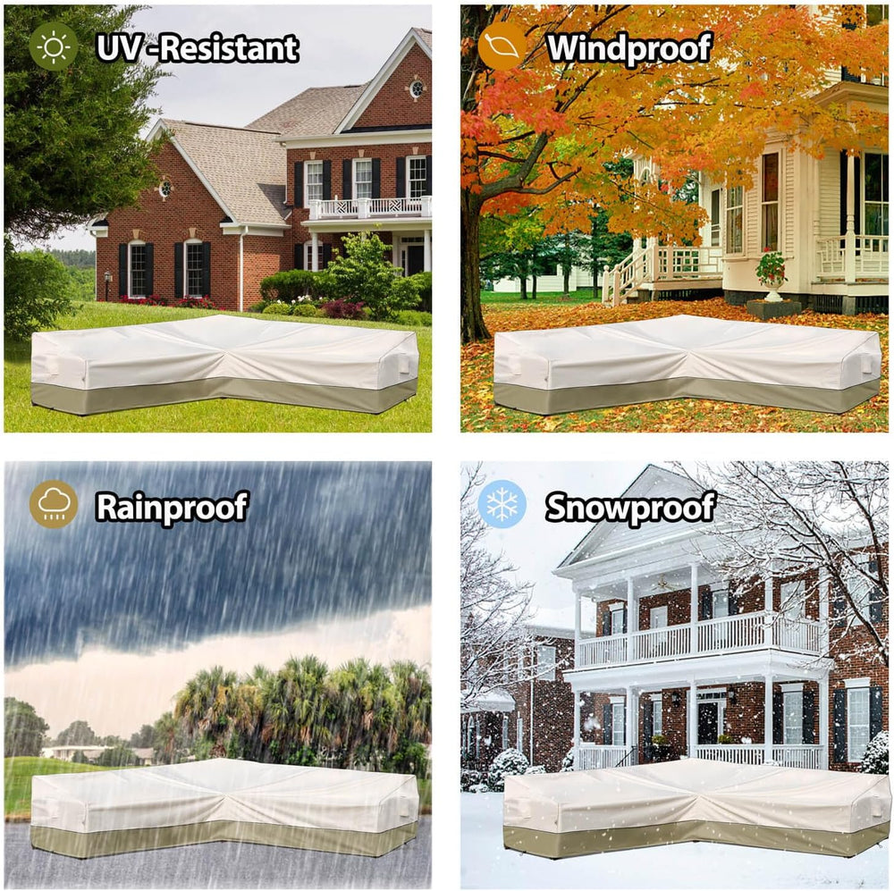Outdoor Sectional Couch Cover - Patio Fruniture Covers Waterproof, Rip-Stop, ...