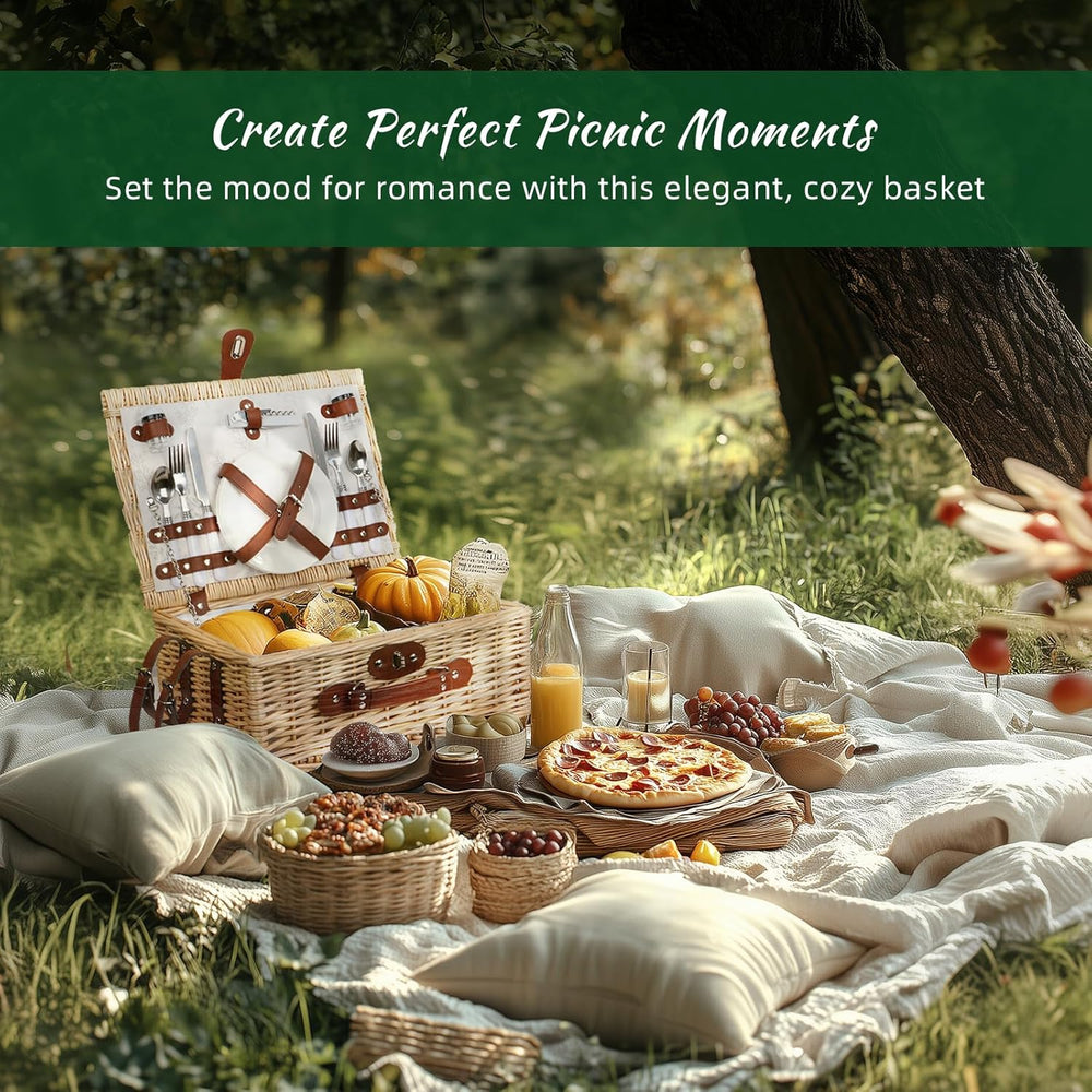 Picnic Basket for 2 Bridal Shower Wedding Gifts with Mr Mrs Wine Glasses