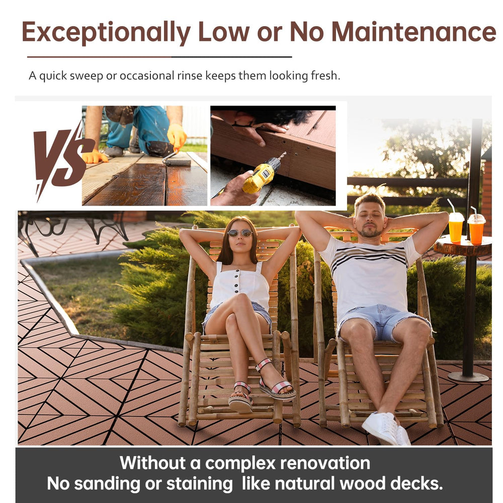 EchoDeck Interlocking Deck Tiles,54 Pack Deck Tiles Interlocking Outdoor All ...