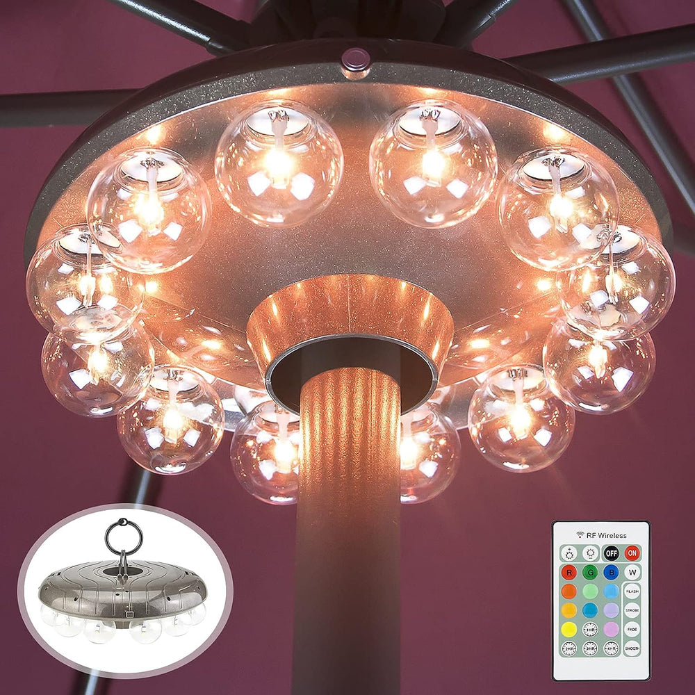 HONWELL Patio Umbrella Light, 3xD Battery Operated Umbrella Pole Light with R...