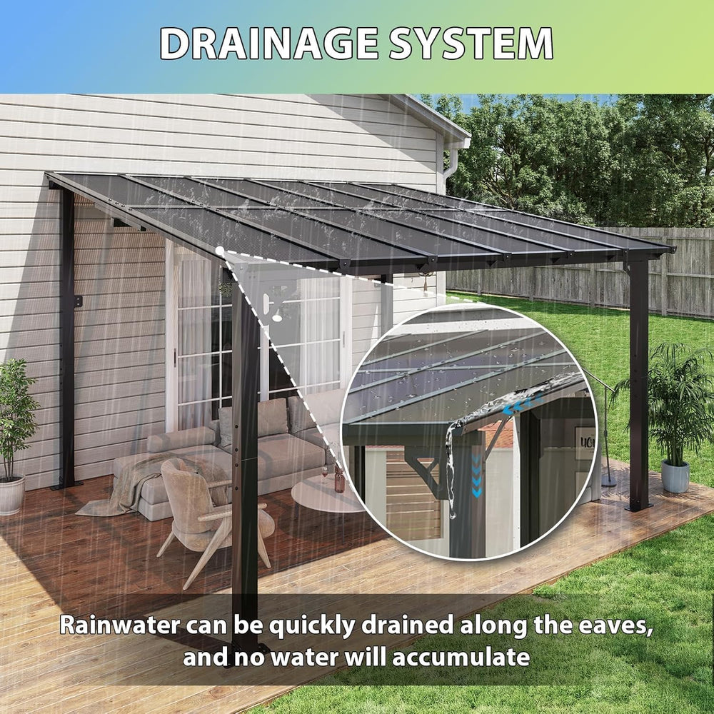 Aoxun Premium Gazebo Aluminum Frame & Polycarbonate Panel, 12'x10'...