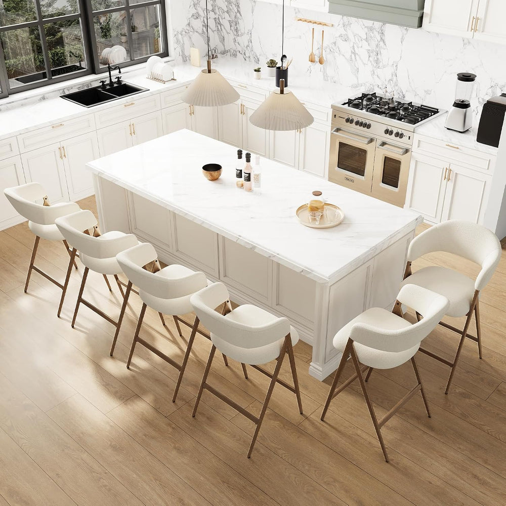 COLAMY Bar Stools Set of 2, 26" Counter Height Barstools with Backs, Mod...