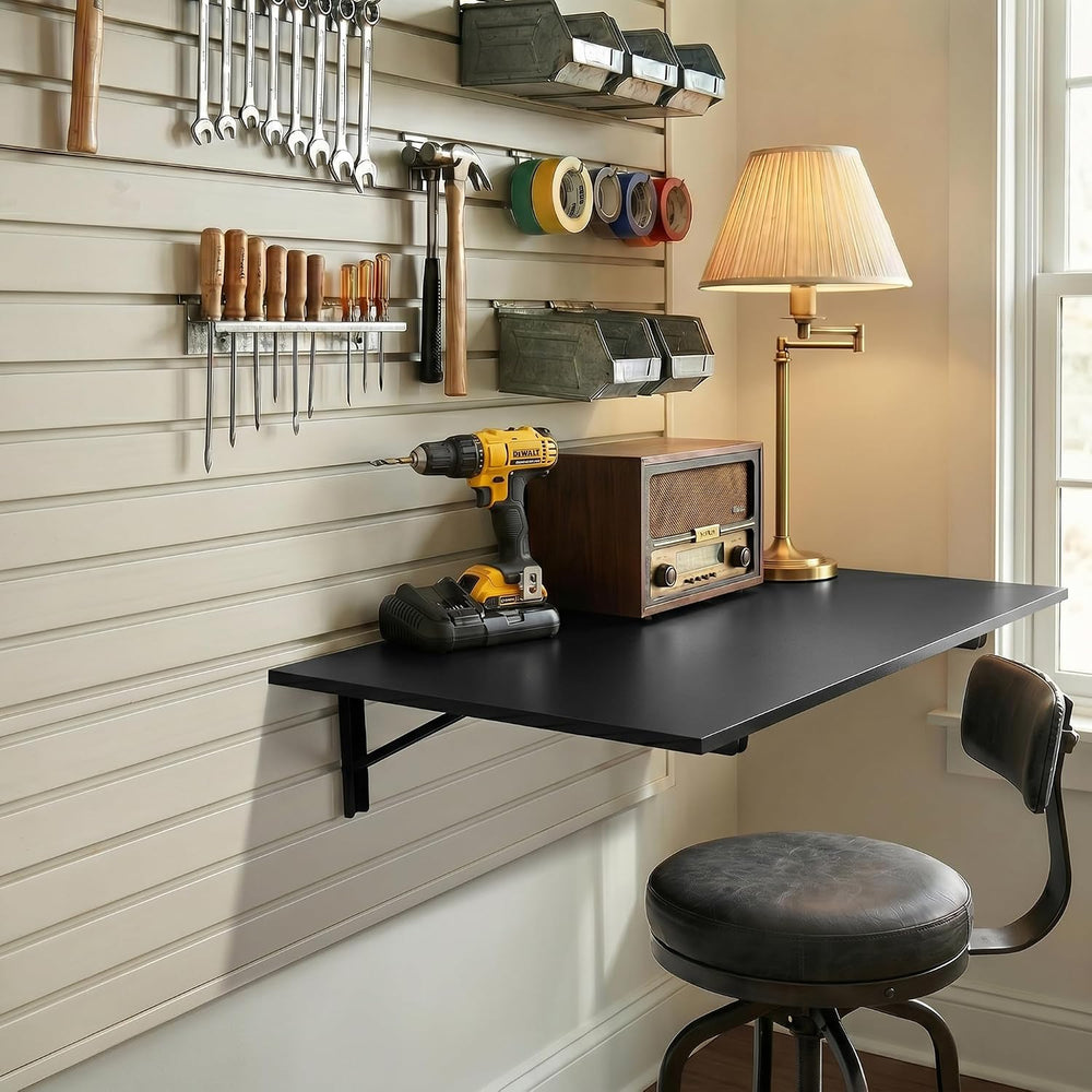 GOYLSER Wall Mounted Desk Folding Table Laundry Fold Table, Fold Down Work Be...