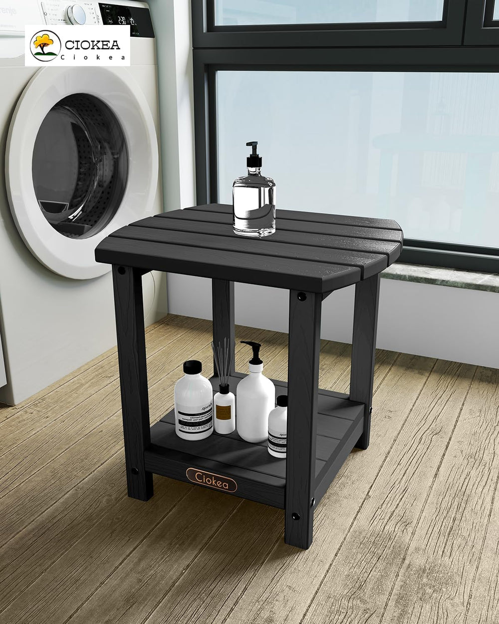 Ciokea Adirondack Outdoor Side Table，Black