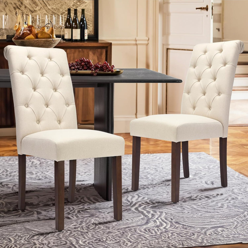 COLAMY Tufted Dining Chairs Set of 4, Accent Parsons Diner Chair Upholstered ...