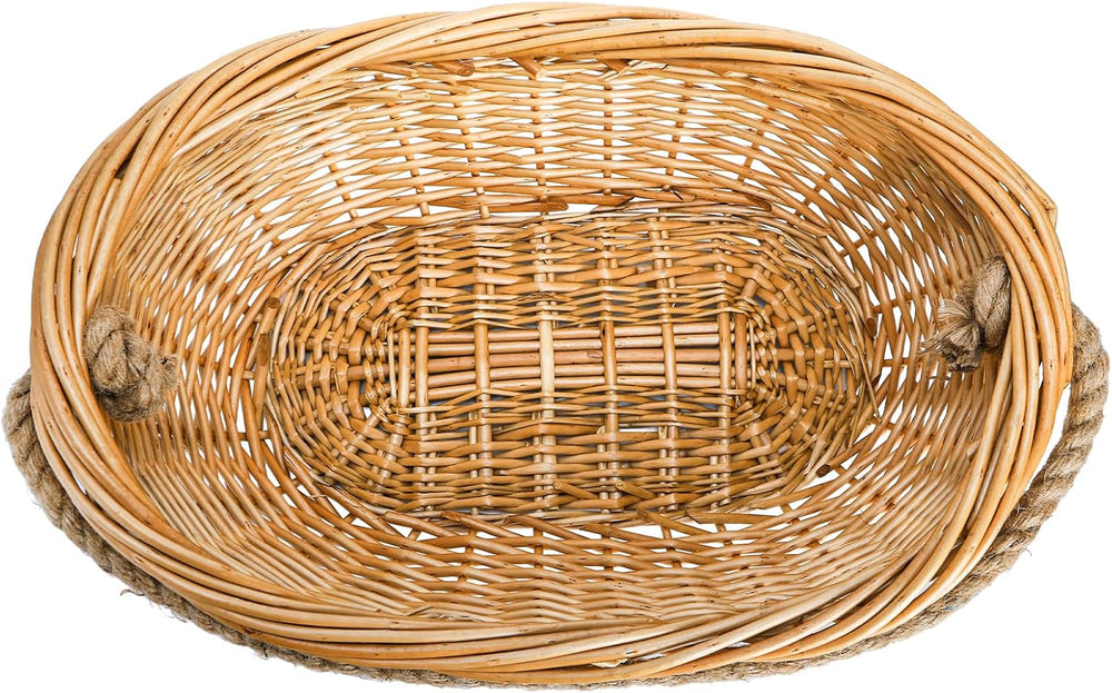 ZEAYEA Wicker Woven Basket with Jute Rope Handle, Large Garden Harvest Basket...