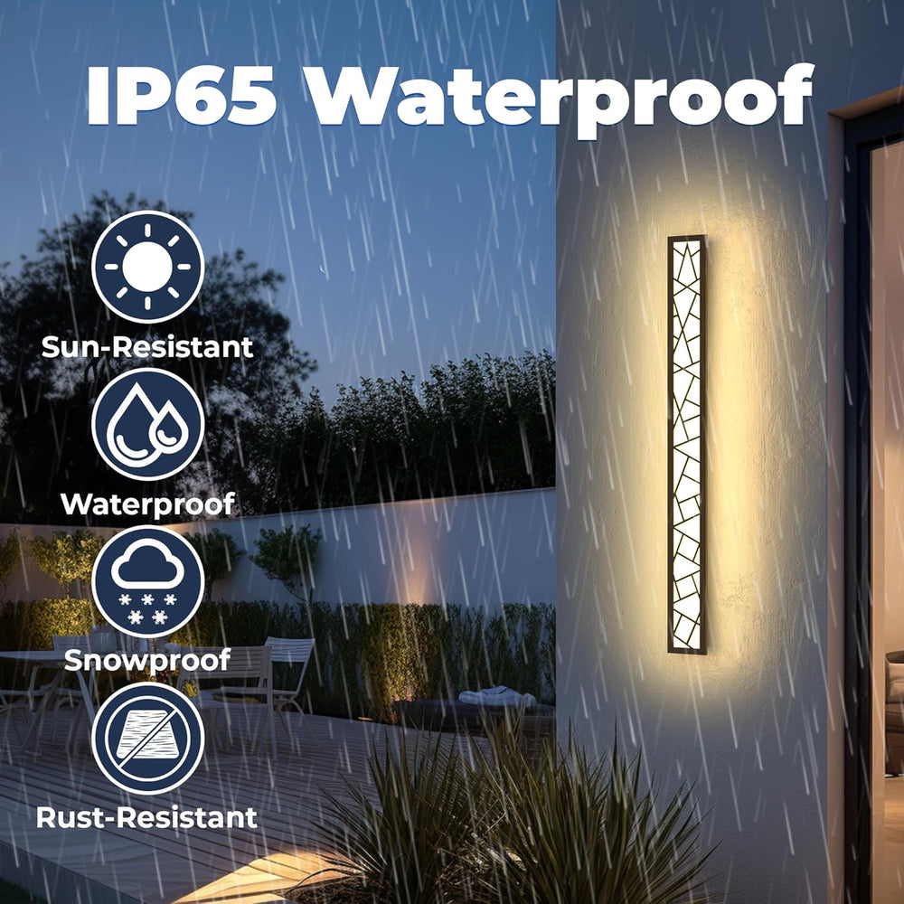 Outdoor Wall Lights 31.5inch Modern Outdoor Wall Sconce LED Long Wall Sconces...