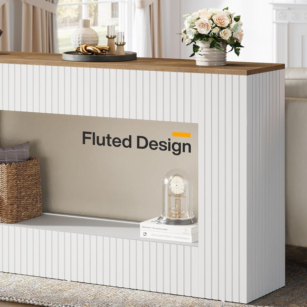 Tribesigns Modern Console Table, 55-Inch Wood Entryway Table with Storage, Na...