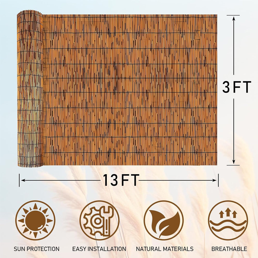 Reed Fence - Bamboo Fencing roll 3 feet high Outdoor Bamboo Privacy Screen fo...