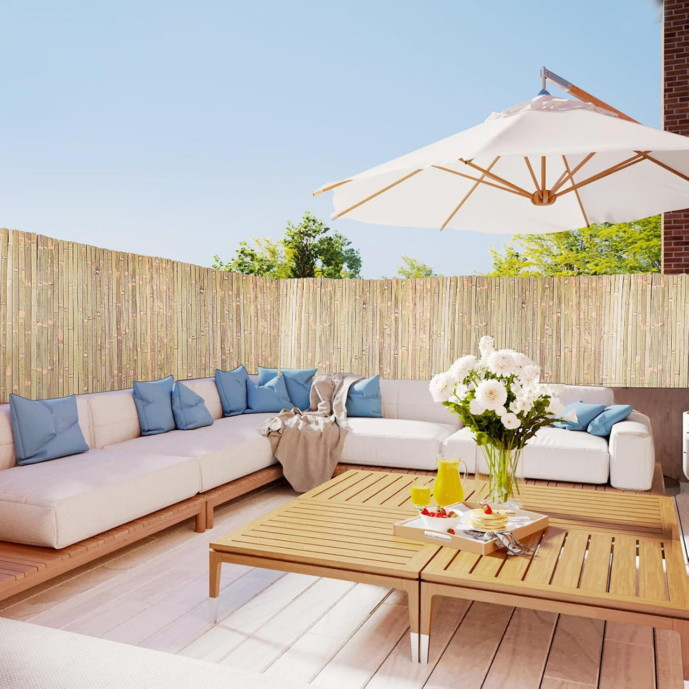 Bamboo Slat Fence 4ft x 13ft, Natural Bamboo Fencing, Bamboo Privacy Screen O...