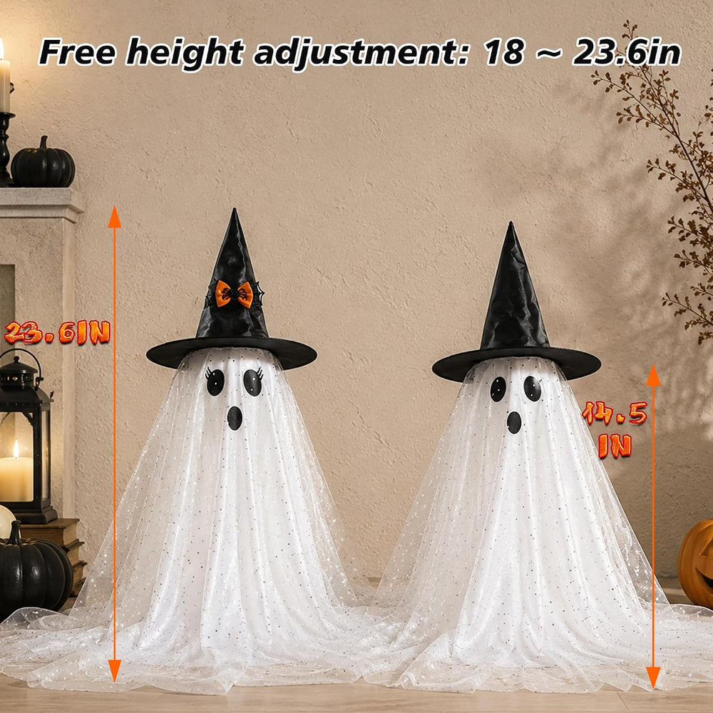 AYGXU 2pcs Halloween Decorations Indoor,Ghost Decor with String Lights Remote...
