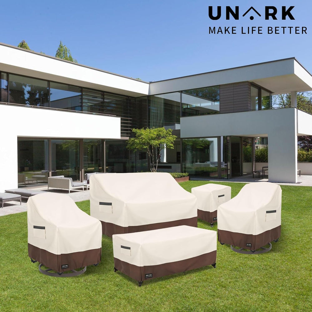 Outdoor Swivel Chair Covers Waterproof 2 Pack, Outdoor Chair Covers Patio Fur...