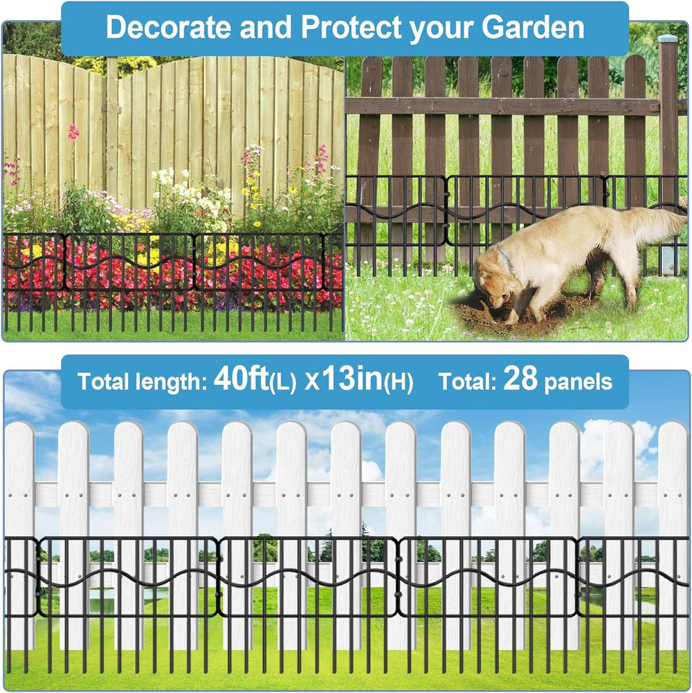 Eibikdi 40ft x 13in(H) Garden Animal Barrier Fence, 28 Panels