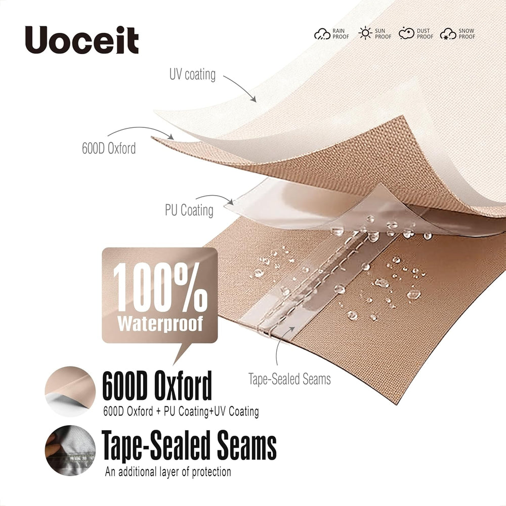 2-Seater Patio Loveseat Cover, 60Wx35Dx35H inches Outdoor Furniture Covers Wa...