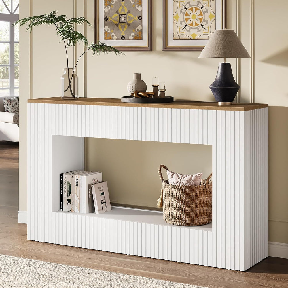 Tribesigns Modern Console Table, 55-Inch Wood Entryway Table with Storage, Na...