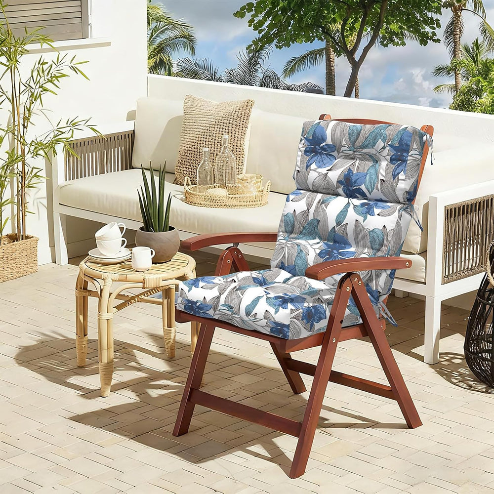 LVTXIII Outdoor Tufted High Back Cushions Set of 2 Patio Seasonal Replacement...